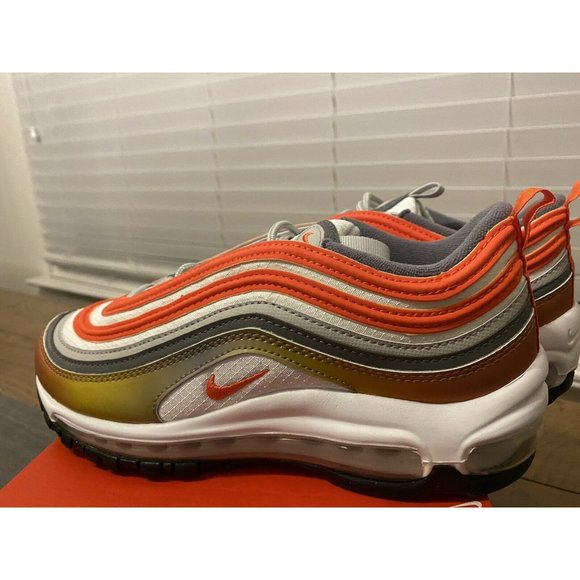 Nike Big Kid's Air Max 97 SE Shoes(GS) Size 6Y Red Bronze/Orange
